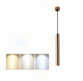 French Gold Long Cylindrical Chandelier